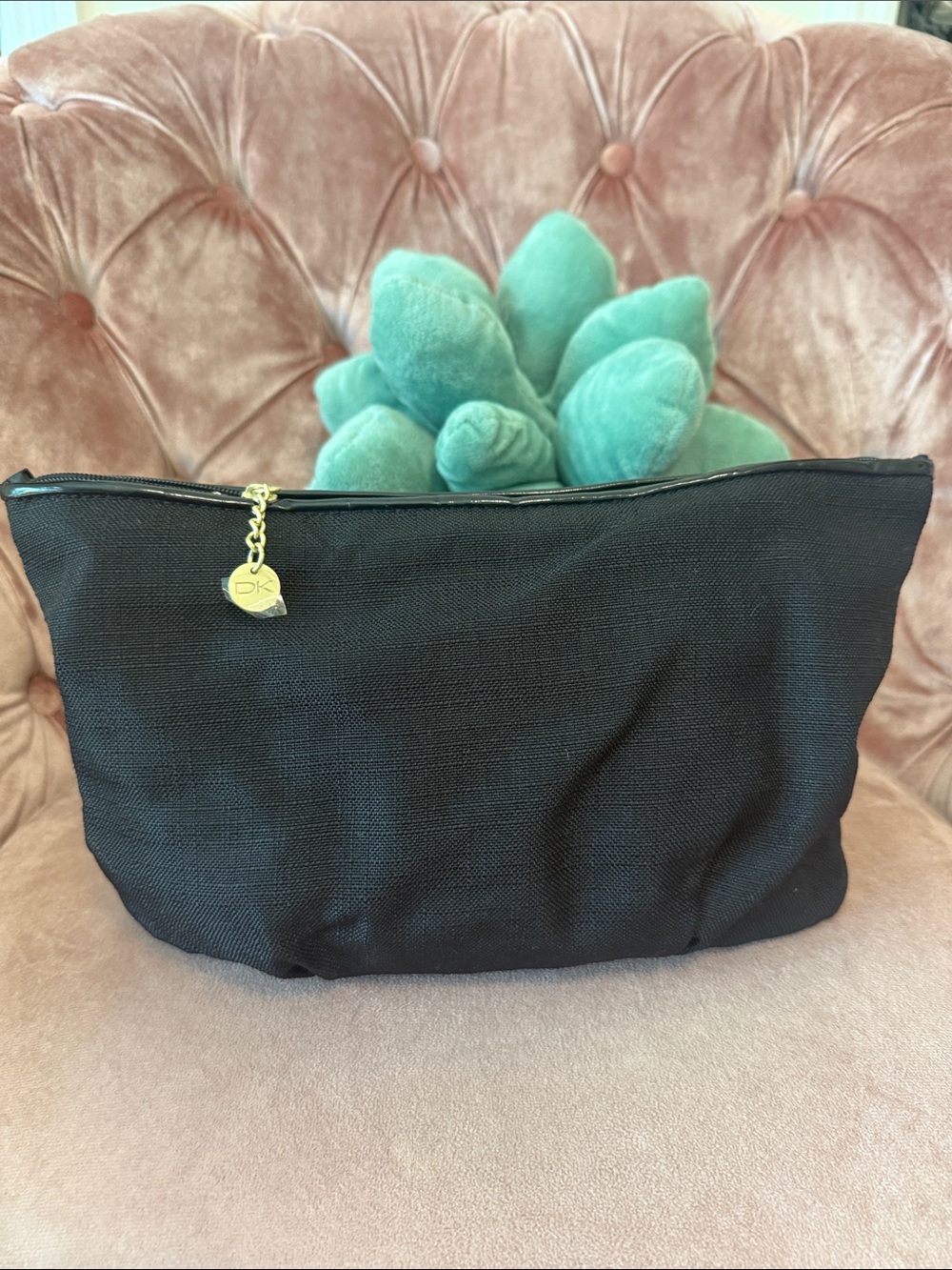 NWOT Donna Karan Black Zip Pouch - Cosmetics Bag